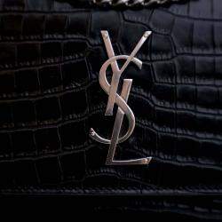 Saint Laurent Medium Calfskin Embossed Sunset Flap Bag