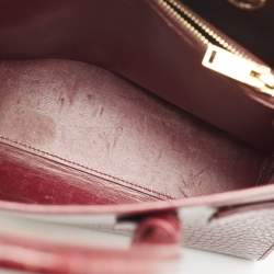Pre Owned Saint Laurent Burgundy Croc Embossed Leather Baby Classic Sac De Jour Tote
