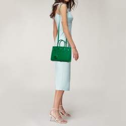Pre Owned Saint Laurent Green Leather Nano Classic Sac De Jour Tote
