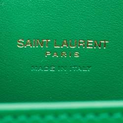 Pre Owned Saint Laurent Green Leather Nano Classic Sac De Jour Tote