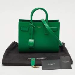 Pre Owned Saint Laurent Green Leather Nano Classic Sac De Jour Tote