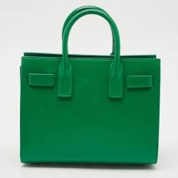 Pre Owned Saint Laurent Green Leather Nano Classic Sac De Jour Tote