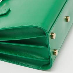 Pre Owned Saint Laurent Green Leather Nano Classic Sac De Jour Tote