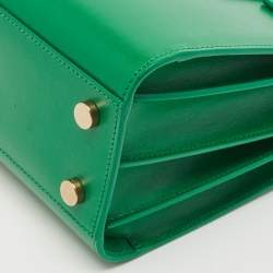 Pre Owned Saint Laurent Green Leather Nano Classic Sac De Jour Tote