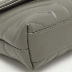 Saint Laurent Taupe Matelassé Leather Toy Loulou Crossbody Bag