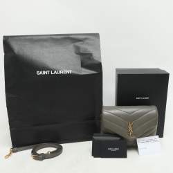 Saint Laurent Taupe Matelassé Leather Toy Loulou Crossbody Bag