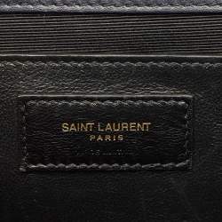 Saint Laurent Navy Blue Mix Matelassé Fabric Medium Envelope Shoulder Bag