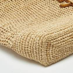 مملوكة مسبقًا حقيبة سان لوران إيكر تسوق ماكسي قش طبيعي