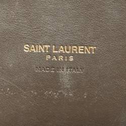 Pre Owned Saint Laurent Olive Green Leather Baby Classic Sac De Jour Tote