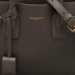 Pre Owned Saint Laurent Olive Green Leather Baby Classic Sac De Jour Tote