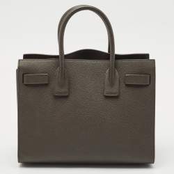 Pre Owned Saint Laurent Olive Green Leather Baby Classic Sac De Jour Tote