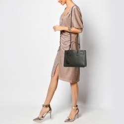 Pre Owned Saint Laurent Olive Green Leather Baby Classic Sac De Jour Tote