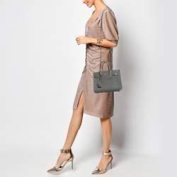 Saint Laurent Grey Croc Embossed Leather Nano Classic Sac De Jour Tote
