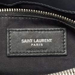 Saint Laurent Dark Grey Matelassé Leather Medium Loulou Shoulder Bag