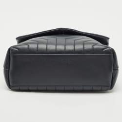 Saint Laurent Dark Grey Matelassé Leather Medium Loulou Shoulder Bag