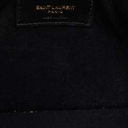 Pre Owned Saint Laurent Burgundy Croc Embossed Leather Medium Uptown Clutch