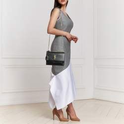 Pre Owned Saint Laurent Black Leather Medium Sunset Shoulder Bag