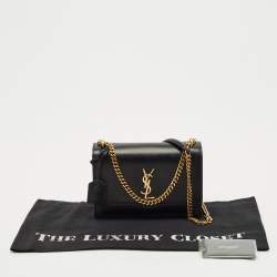 Pre Owned Saint Laurent Black Leather Medium Sunset Shoulder Bag