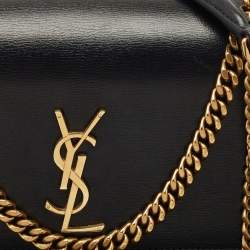 Pre Owned Saint Laurent Black Leather Medium Sunset Shoulder Bag