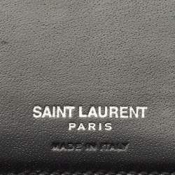 Saint Laurent Black Leather Tiny Cassandre Bifold Wallet