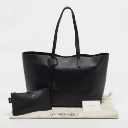 مملوكة مسبقًا Saint Laurent Black Leather Large East West Shopper Tote