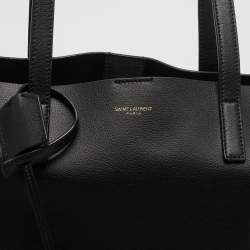 مملوكة مسبقًا Saint Laurent Black Leather Large East West Shopper Tote