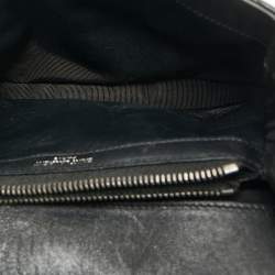 Pre Owned Saint Laurent Black Matelassé Leather Medium College Top Handle Bag