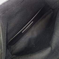 Pre Owned Saint Laurent Paris Black Leather Folding Clutch