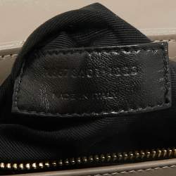 Pre Owned Saint Laurent Dark Beige Matelassé Leather Toy Loulou Crossbody Bag