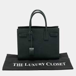 Pre Owned Saint Laurent Dark Green Leather Baby Classic Sac De Jour Tote
