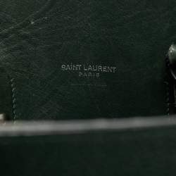 Pre Owned Saint Laurent Dark Green Leather Baby Classic Sac De Jour Tote