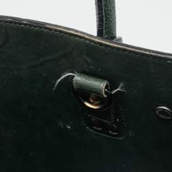 Pre Owned Saint Laurent Dark Green Leather Baby Classic Sac De Jour Tote