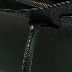 Pre Owned Saint Laurent Dark Green Leather Baby Classic Sac De Jour Tote