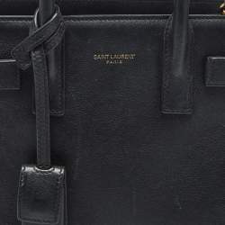Pre Owned Saint Laurent Black Leather Nano Classic Sac De Jour Tote