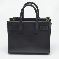 Pre Owned Saint Laurent Black Leather Nano Classic Sac De Jour Tote