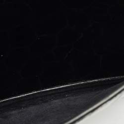 Pre Owned Saint Laurent Black Croc Embossed Patent Leather Medium Sunset Shoulder Bag