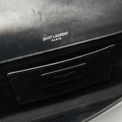 Pre Owned Saint Laurent Black Patent Leather Kate Tassel Clutch