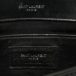 Pre Owned Saint Laurent Black Patent Leather Kate Tassel Clutch