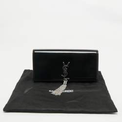 Pre Owned Saint Laurent Black Patent Leather Kate Tassel Clutch