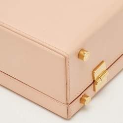 Pre Owned Saint Laurent Peach Leather Box Clutch