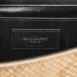 Pre Owned Saint Laurent Gold/Beige Python Kate Medium Shoulder Bag