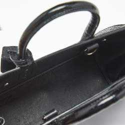 Pre Owned Saint Laurent Black Croc Embossed Leather Nano Classic Sac De Jour Tote