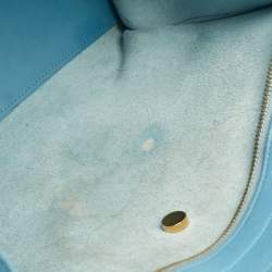 Pre Owned Saint Laurent Light Blue Leather Small Cabas Chyc Tote