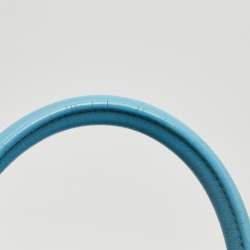 Pre Owned Saint Laurent Light Blue Leather Small Cabas Chyc Tote