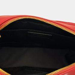 Pre Owned Saint Laurent Lou Camera Red Lambskin Leather Crossbody Bag