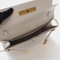 Pre Owned Saint Laurent Manhattan Medium Calfskin Leather Shoulder Bag