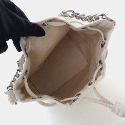 Pre Owned Saint Laurent Rive Gauche Canvas Bucket Bag