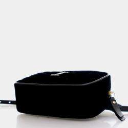 Pre Owned Saint Laurent Lou Mini Black Velvet Camera Belt Bag