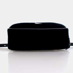 Pre Owned Saint Laurent Lou Mini Black Velvet Camera Belt Bag