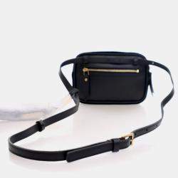 Pre Owned Saint Laurent Lou Mini Black Velvet Camera Belt Bag